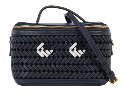 Anya Hindmarch Make Up Bag, &pound;175, Accessories, Blue, Leather, Front view